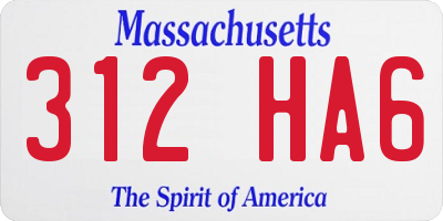 MA license plate 312HA6