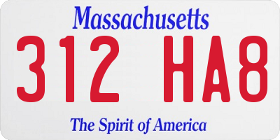 MA license plate 312HA8