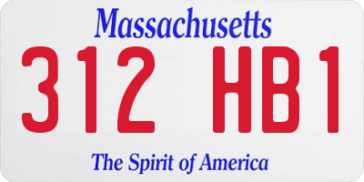 MA license plate 312HB1