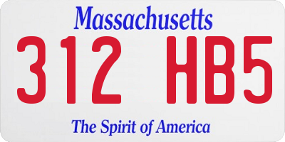 MA license plate 312HB5