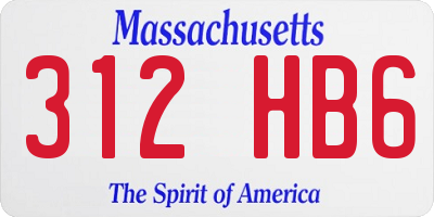 MA license plate 312HB6