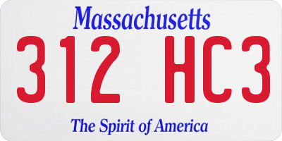 MA license plate 312HC3