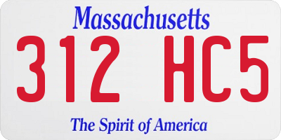 MA license plate 312HC5
