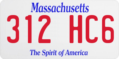 MA license plate 312HC6