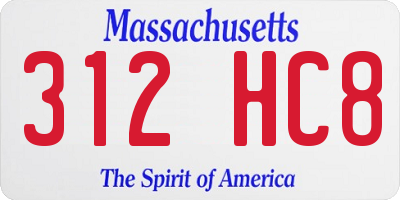 MA license plate 312HC8