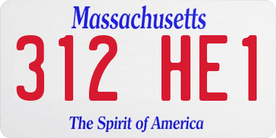 MA license plate 312HE1
