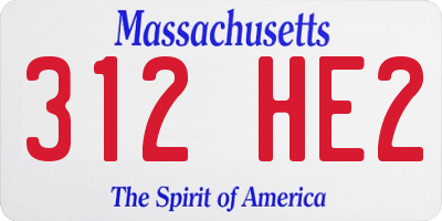 MA license plate 312HE2