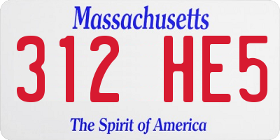 MA license plate 312HE5