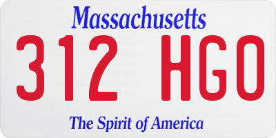 MA license plate 312HG0