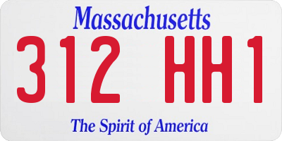MA license plate 312HH1