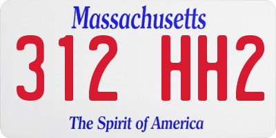 MA license plate 312HH2