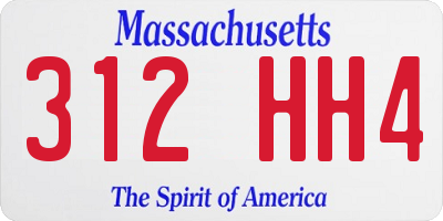 MA license plate 312HH4