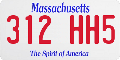 MA license plate 312HH5