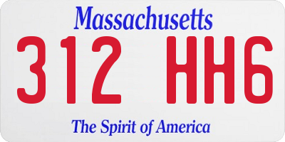 MA license plate 312HH6