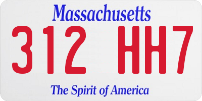 MA license plate 312HH7