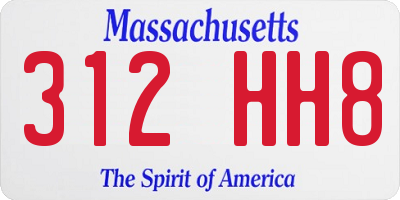 MA license plate 312HH8