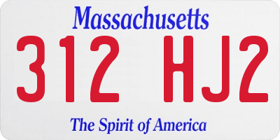MA license plate 312HJ2