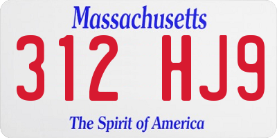 MA license plate 312HJ9