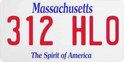 MA license plate 312HL0