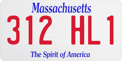 MA license plate 312HL1