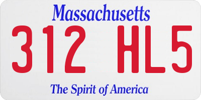 MA license plate 312HL5