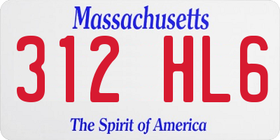 MA license plate 312HL6