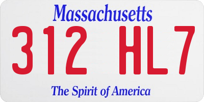 MA license plate 312HL7