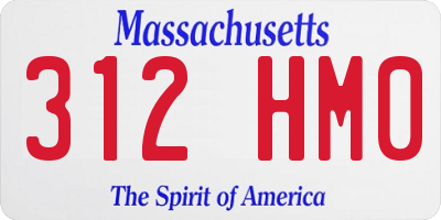 MA license plate 312HM0