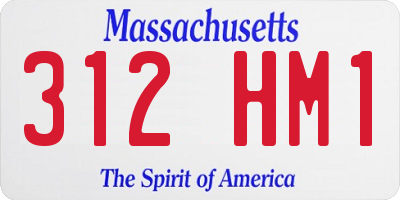 MA license plate 312HM1