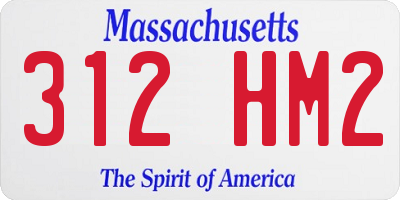 MA license plate 312HM2