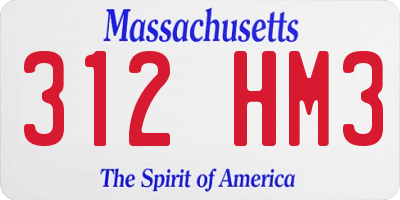 MA license plate 312HM3