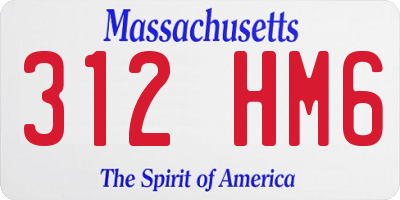 MA license plate 312HM6