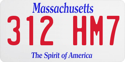 MA license plate 312HM7