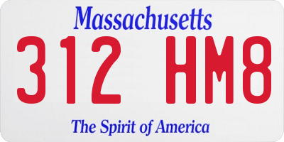 MA license plate 312HM8