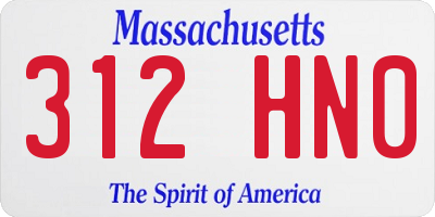 MA license plate 312HN0