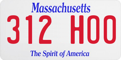 MA license plate 312HO0