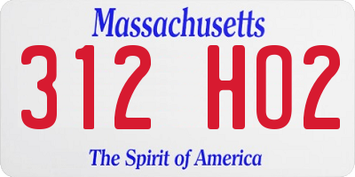 MA license plate 312HO2