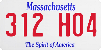 MA license plate 312HO4