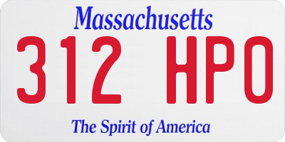 MA license plate 312HP0