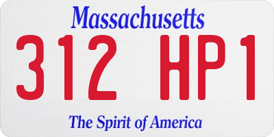 MA license plate 312HP1