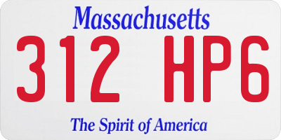 MA license plate 312HP6