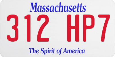 MA license plate 312HP7