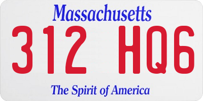 MA license plate 312HQ6