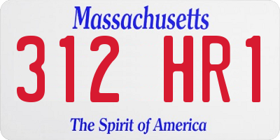 MA license plate 312HR1