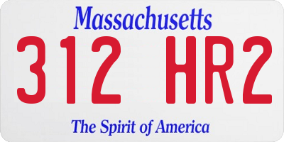 MA license plate 312HR2