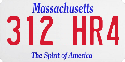 MA license plate 312HR4