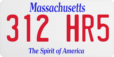 MA license plate 312HR5