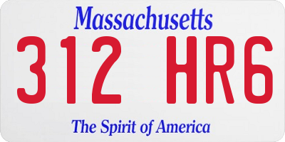 MA license plate 312HR6
