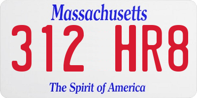 MA license plate 312HR8