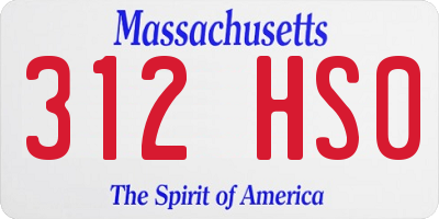 MA license plate 312HS0